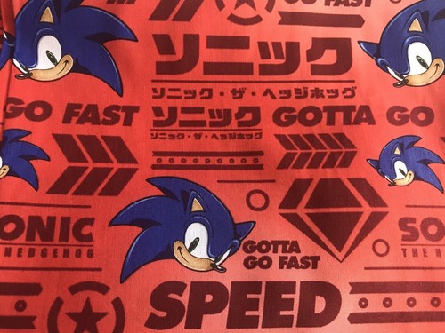 Sonic the Hedgehog Cotton Character Fabric Gotta Go Fast BTHY 18”x44”