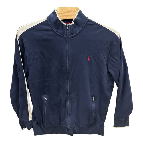 Polo Ralph Lauren Performance Jacket Men 2XLT Navy White Sweatshirt Track Zip