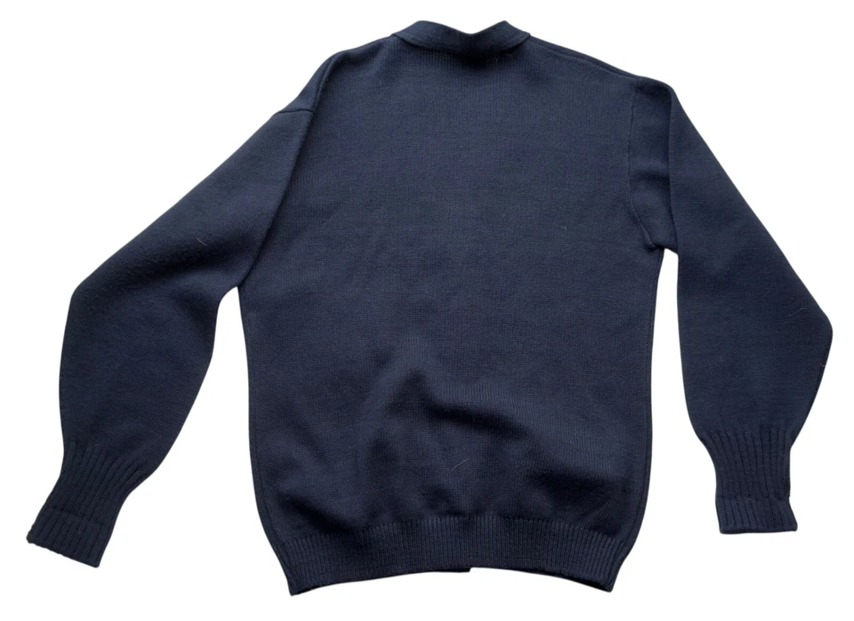 Cárdigan Suéter Universitario Vintage Años 80 Manga Larga Para Hombre Talla M/L Acrílico Azul Foto 2 de 4