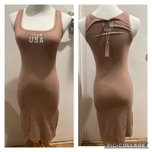 SKIMS Size Large Team USA Sienna Tan and White Olympic Tank Mini Dress NWT - Picture 6 of 7