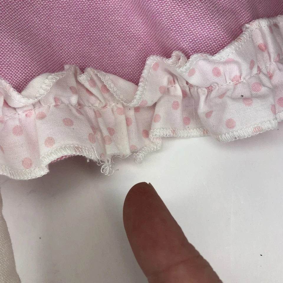 Pottery Barn Niños Tela de Peluche Niña Muñeca Cabello Rubio Vestido Rosa 27" Muselina Lino Foto 4 de 4