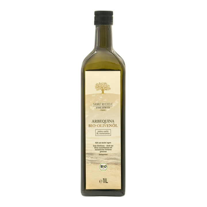 Aceite de oliva ecológico 1l Arbequina Sankt Michele España prensado en frío