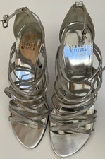 VINTAGE STUART WEITZMAN SILVER DIAMOND DUST PUMP HEELS SIZE 7.5 DO THE TWIST