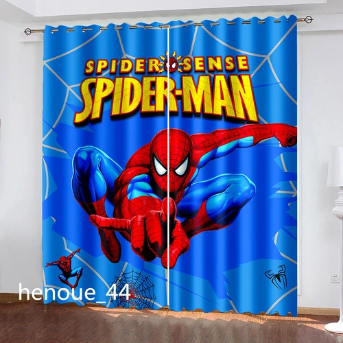 Marvel Spiderman Made Pair Thick Thermal Blackout Curtains Ring Top Eyelet Gifts - Picture 16 of 22
