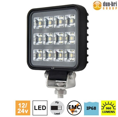 DBG 12 LED Quadrati 960lm Compatti LED Luce da Lavoro Lampada 12V/24V ECE R10 EMC Omologato - Foto 1 di 5