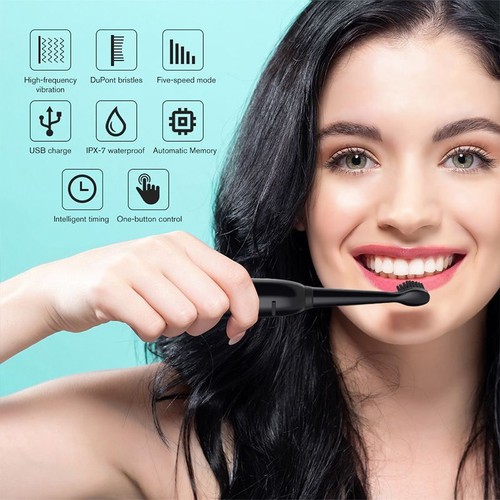 Spazzolino Elettrico Pulizia Denti Acustico Pulizia Denti Adulto Ricarica USB Solido - Foto 3 di 120