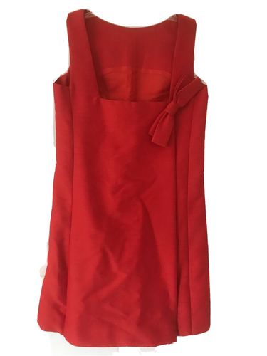 Vtg 50s Shannon Rodgers Jerry Silverman Low Back w Bow Cocktail Dress xs-s 36 - Picture 8 of 9