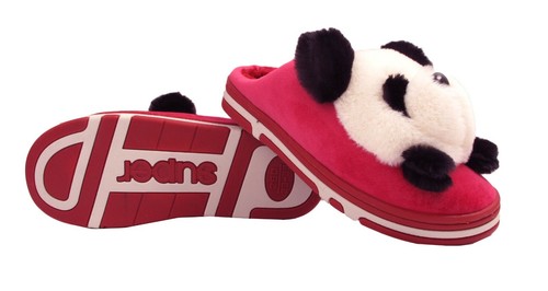PANTOFOLE DA DONNA FODERATE IN PELLICCIA CARINE SOFFICI 3D FODERATE IN PELLICCIA DI PANDA ACCOGLIENTI CALDE INVERNALI DA DONNA - Foto 15 di 36