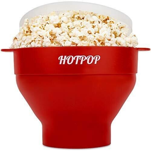 Silicone Microwave Popcorn Maker Popper Hotpop The Original Collapsible Red NIP - Picture 1 of 11