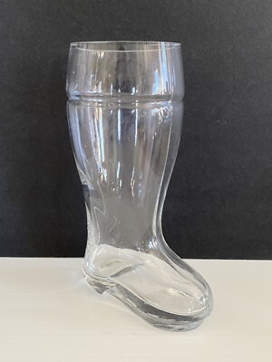 Santa Claus Glass Boot 8  T Candy Container /Vase /Glass J.H. Millstein Co Euc