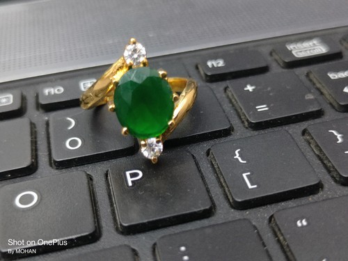 Natural Certified Emareld Ring In Panchdhatu Ring,Rashi Ratan Ring - Picture 14 of 16