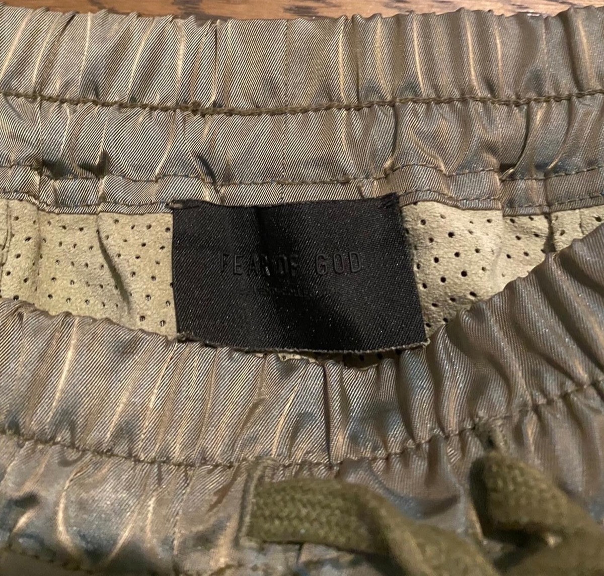 Rare FEAR OF GOD Seventh Collection Green Iridescent Nylon Shorts