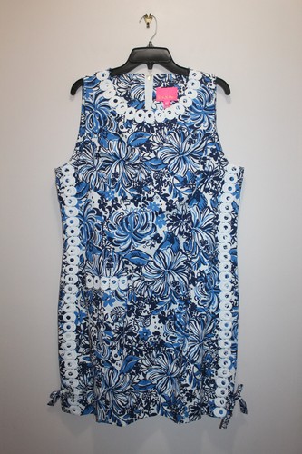 VESTIDO RECTO LILLY PULITZER MILA FLORAL MAREA BAJA AZUL MARINO PANDARAMA TALLA 2 8 12 Y 16 EE. UU. - Imagen 19 de 25