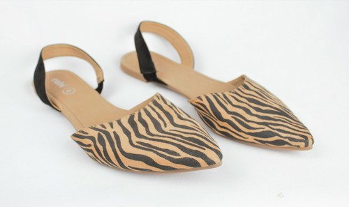 ''Rubi'' Women's Sling Back Size EU 39 - Zebra Print Brown/Blk (Aussie Seller) - Picture 2 of 7