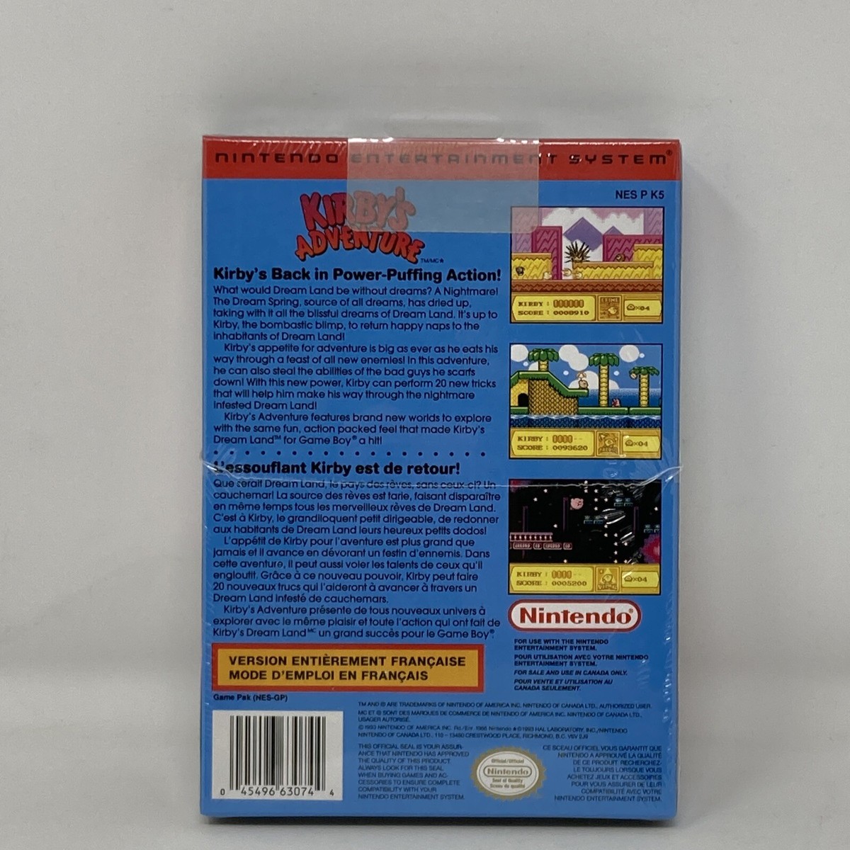 Kirby's Adventure Nintendo NES French Canadian Version Sealed (H7