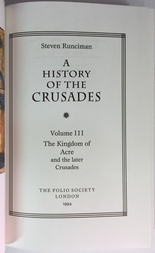 A History Of The Crusades by Steven Runciman, 3 Volumes, Folio Society 1994 - Picture 10 of 11