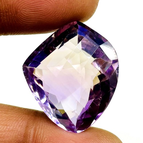 38.25 Cts Natural Purple Amethyst 27x23.6mm Fancy Cut Loose Untreated Gemstone - Picture 8 of 15