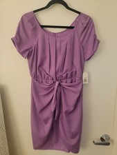 Jessica Simpson Women's Short Sleeve Waist Tie Dress Size 2, Bellflower Lilac 