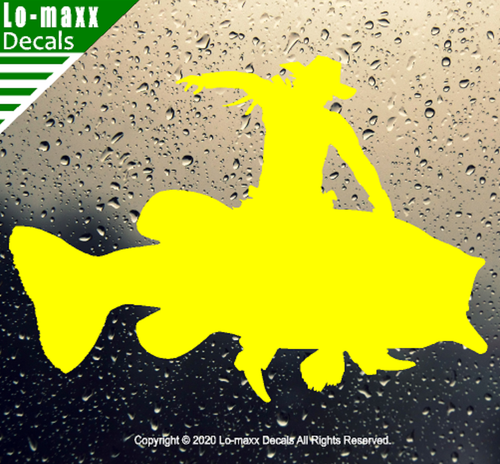 Largemouth Bass Rodeo Cowboy Western Freshwater Fishing Die Cut Vinyl Decal - Picture 3 of 20