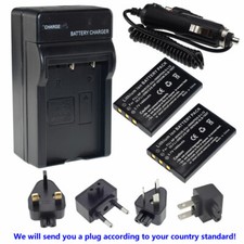 2X Battery +Wall Charger for Pentax D-Li2 PENTAX Optio 330 Optio 330RS 430RS Cam