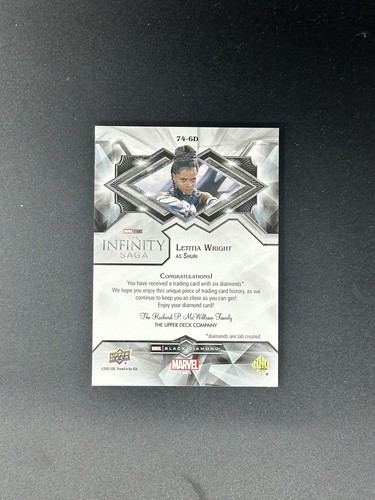 2021 Marvel Black Diamond Infinity Stones Relic Letitia Wright Shuri /23 - Picture 2 of 2