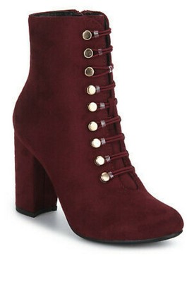 plum ankle boots
