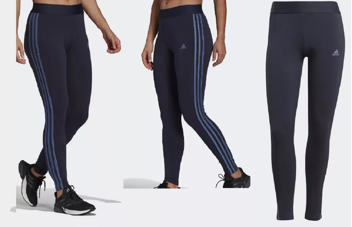 adidas Essentials 3-Stripes High-Waisted Single Jersey Leggings - Grey