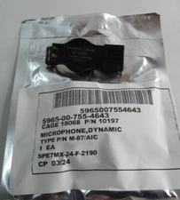 NEW US MILITARY ISSUE/ SPEC M-87/AIC 5965-00-755-4643 DYNAMIC HEADSET MICROPHONE