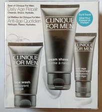 CLINIQUE FOR MEN TRAVEL 3 PIECE KIT - CREAM SHAVE/FACE WASH/ANTI AGING