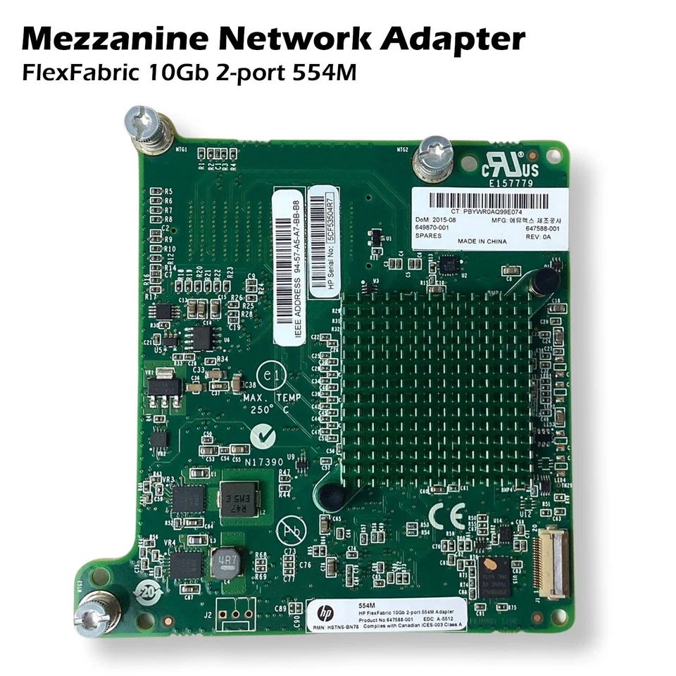 HP 649870-001 FLEXFABRIC 10GB 2-PORT 554M ADAPTER - 647590-B21, 647588-001 - Image 2 of 4