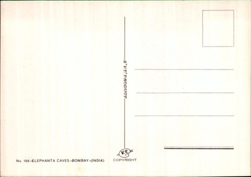 Elephanta Caves Bombay India Postcard Mumbai Statue Religious Hindu - Picture 2 of 2
