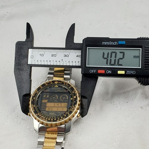 SELTENE VINTAGE PULSAR BY SEIKO W358-5A00 DIGITAL GOLD HERREN UHR NEUE BATTERIE - Bild 9 von 10