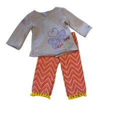 American Girl Zigzag Pajamas Julie Albright Butterfly Long Sleeve Top 18  Doll