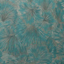 Erismann Lussuoso Foglia Parati Metallico Esotico Con Motivo IN Vinile Verde Blu