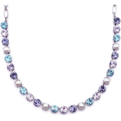 Mariana Blue Moon Silver Necklace Purple Blue Crystal with Faux Pearl 1152 NWT