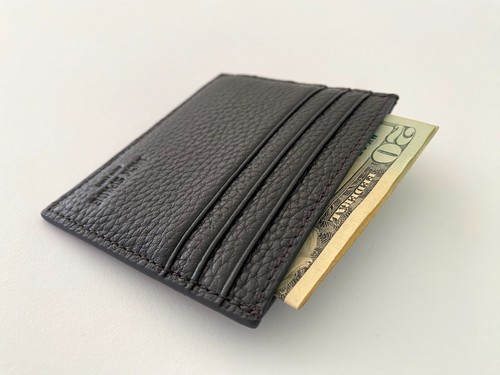 JACK SPADE NY RARE DARK BROWN PEBBLE LEATHER MENS DESIGNER SLIM CARD WALLET NEW - Picture 7 of 12