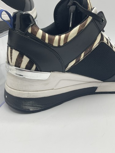 Michael Kors Sneakers Donna Georgie Platform - Nero Bianco Taglia:8,5 - Foto 10 di 12