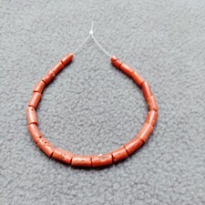 Natural Italian Red Orange Coral Tube Beads Coral Jewelry Making Gemstone Strand