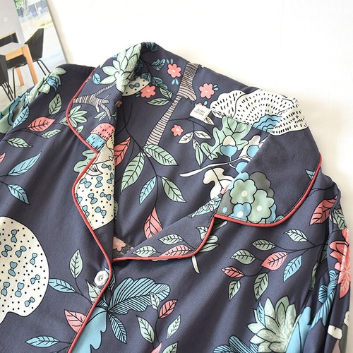 2Pcs Women's Cotton Pajamas Set Print Shirt & Pants Sleepwear Nightwear Homewear - Picture 12 of 29