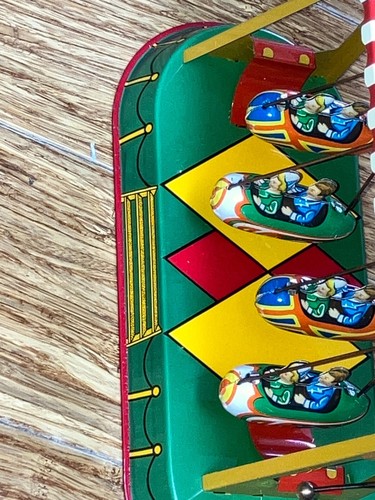 Ancien jouet en étain remontoir manège gondole JW Allemagne Schylling Carnaval - Photo 8 sur 8