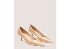 Stuart Weitzman Stuart Kitten Pump Fawn Women's Shoes Size 8B Adobe Beige
