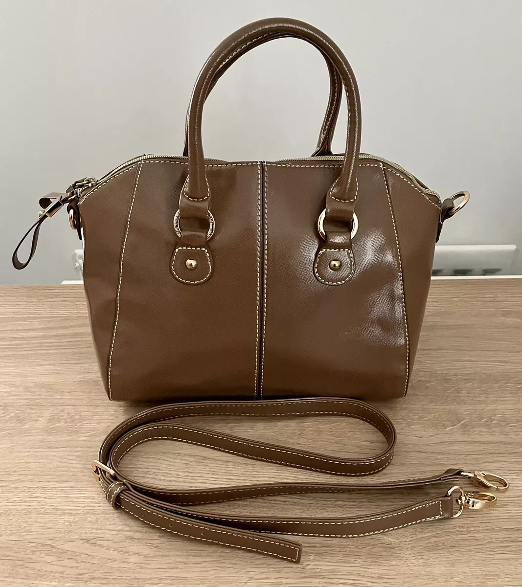 Jane Shilton Tan Faux Leather Handbag With Detachable Shoulder