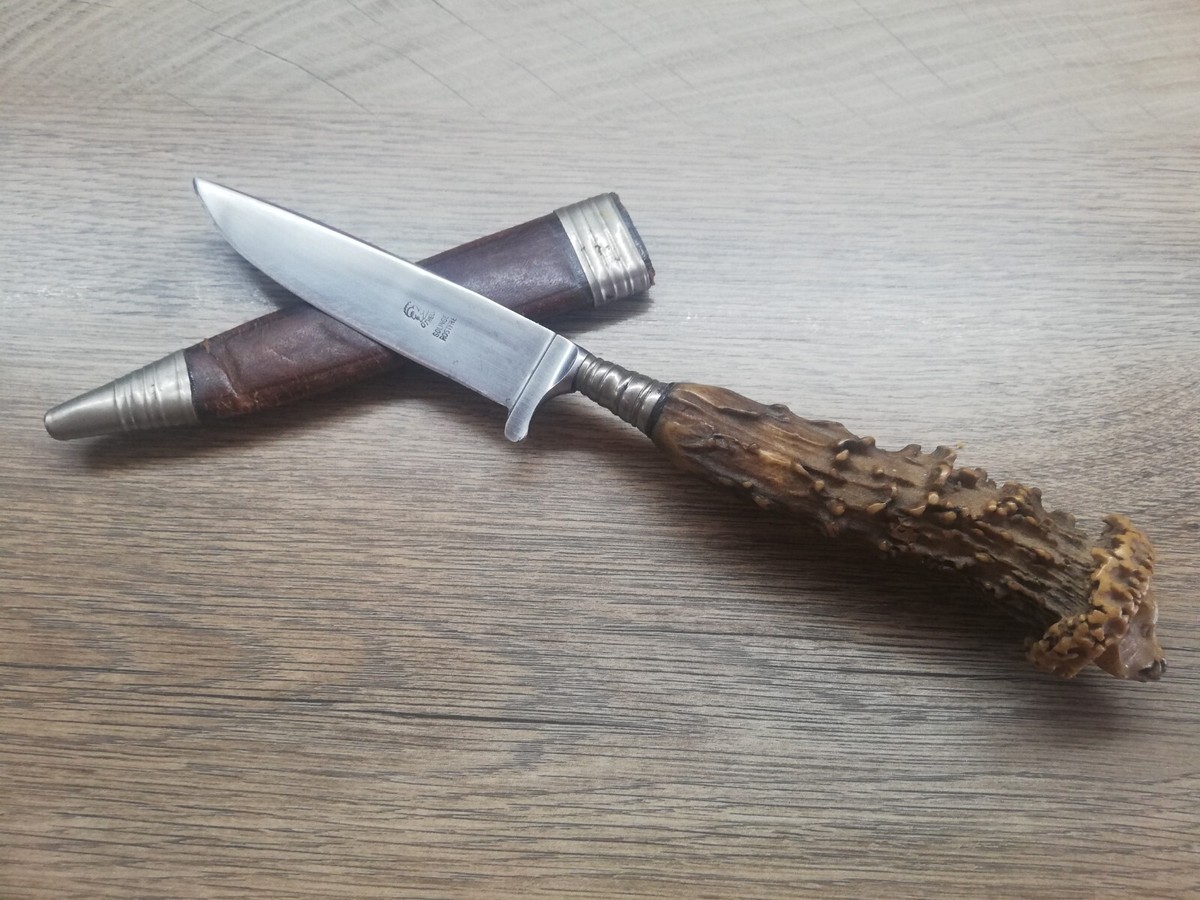 VTG RARE GERMAN OTHELLO SOLINGEN HUNTING PICNIC KNIFE LEATHER
