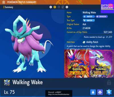 Pokémon Bundle Paradox Pokémon Scarlet & Violet Bundle – 6IV Eisenblätter + Walking Wake, EV-trainiert Pokemon Paradigm Trigger