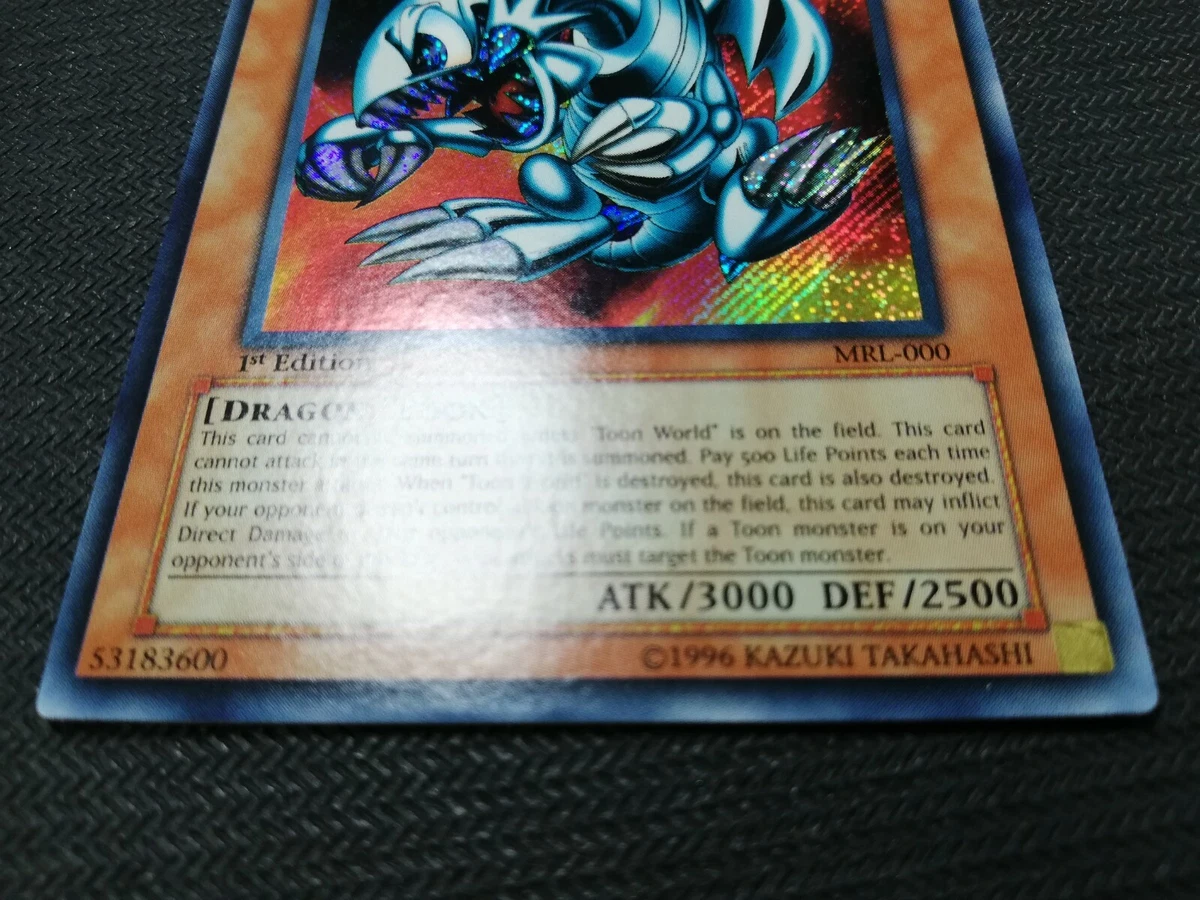 Yu-Gi-Oh Blue-Eyes Toon Dragon MRL-000 1st Asian English Secret