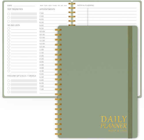 Daily Planner Undated - Simplified to Do List Notebook with Hourly Schedules, Sp - Picture 10 of 12