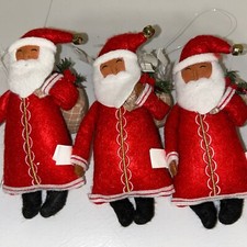 2024 Target Wondershop Red Santa Carrying Sacks Ornaments Lot Of 3
