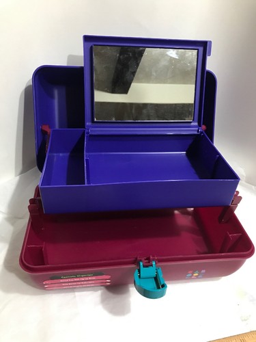 Caboodles Makeup Case Maroon Purple Organizer 2622 Mirror Compartments EUC - Picture 5 of 12