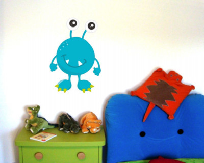 Samunshi Türkises Monster Wandtattoo Wandaufkleber Kinderzimmer  4 Größen