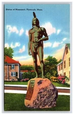 Postcard: MA Statue Of Massasoit, Plymouth, Massachusetts - Unposted